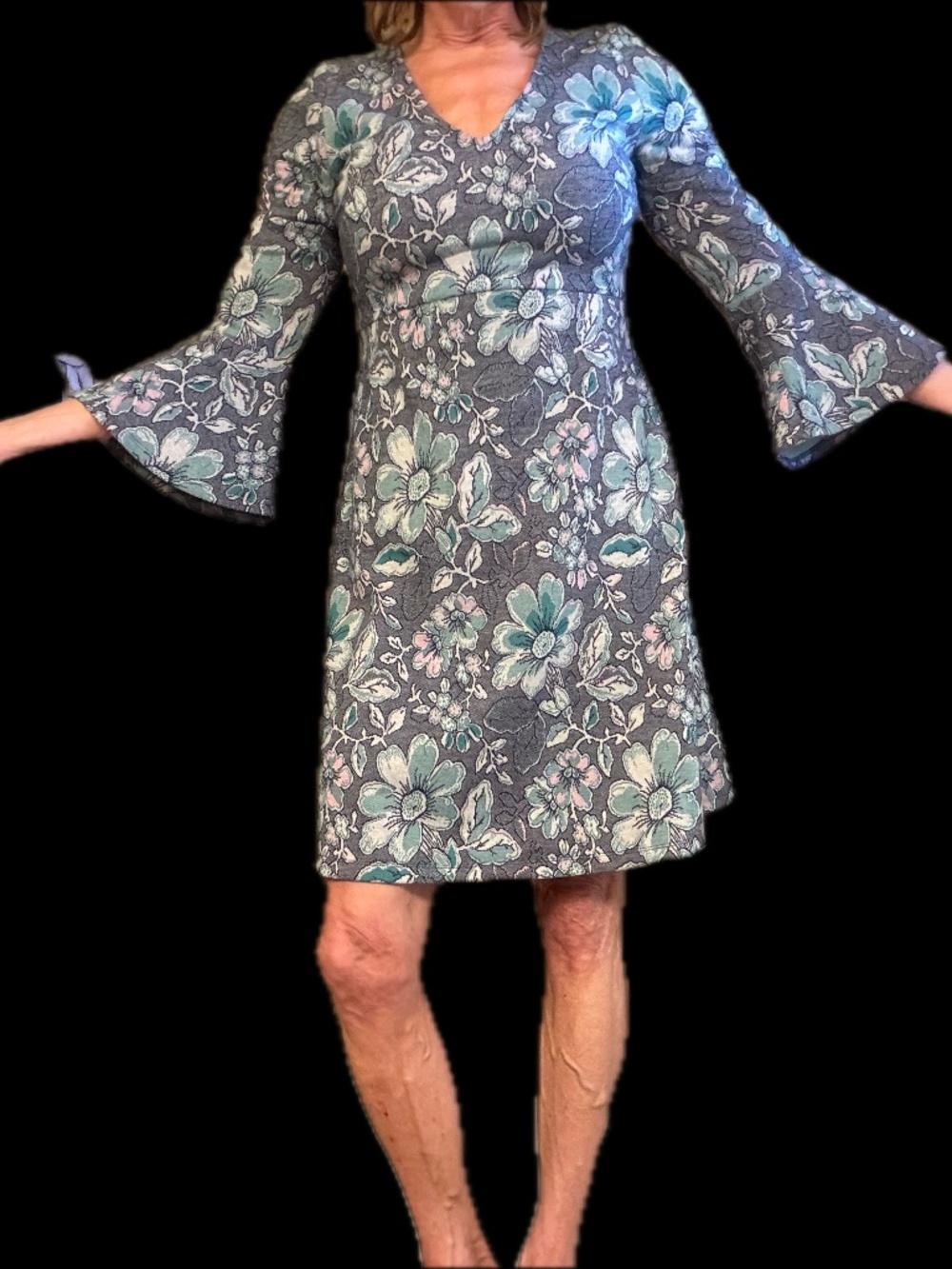 Floral jacquard dress